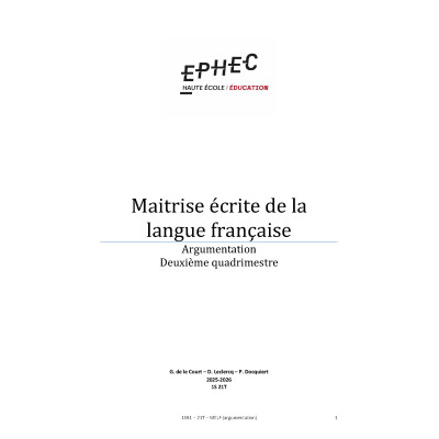 ps009 Maitrise écrite de la...