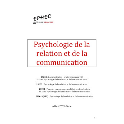 A001 Psychologie de la...